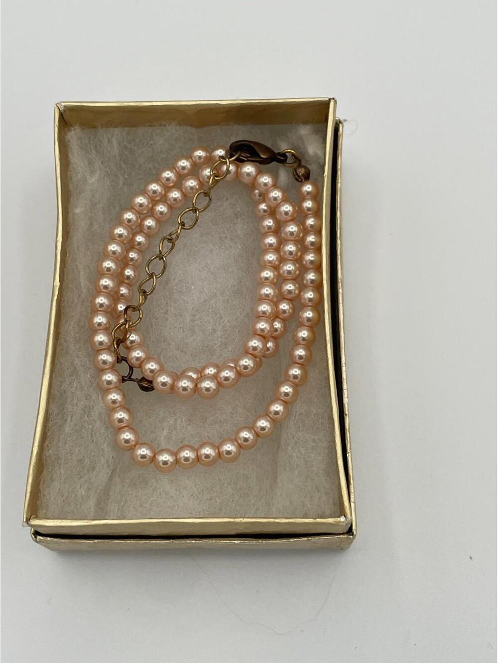 Vintage Pink Faux Pearl Choker Necklace Retro Dainty Minimal Feminine Coquette